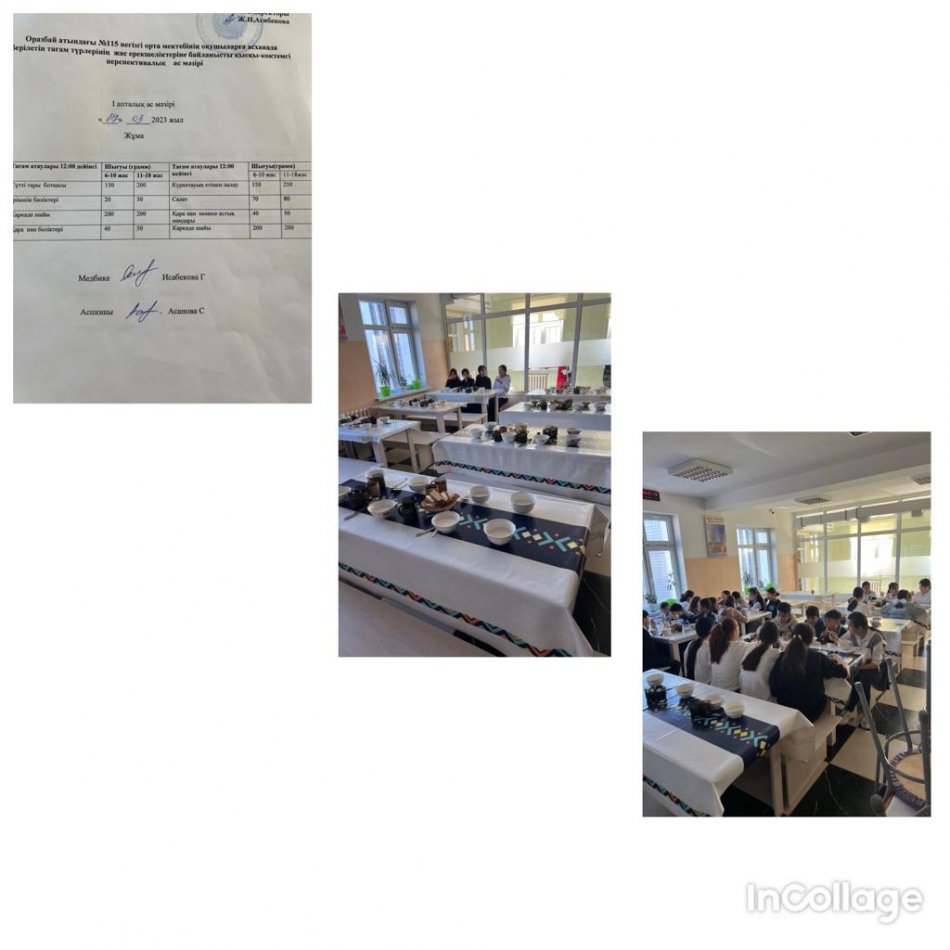 Жұма күнгі ас мәзірі