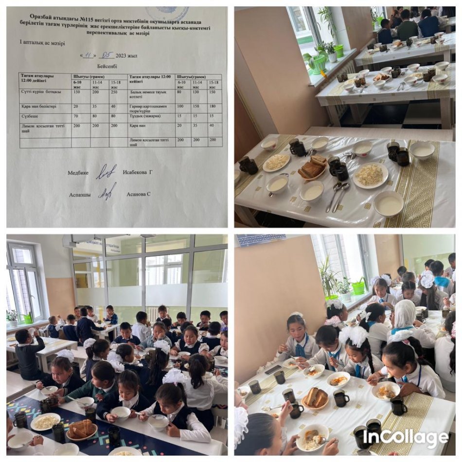 Бейсенбі күннің ас мәзірі