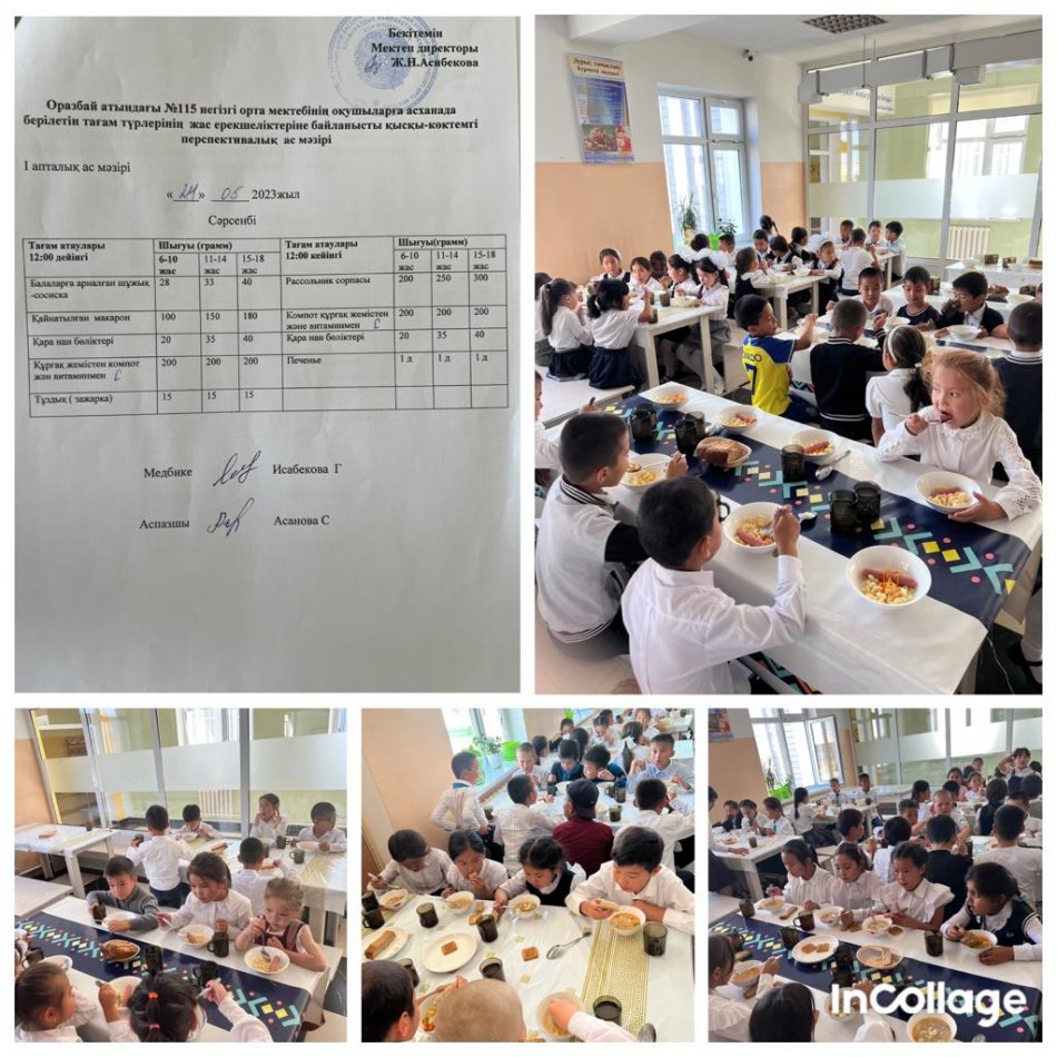 Сәрсенбі күннің ас мәзірі