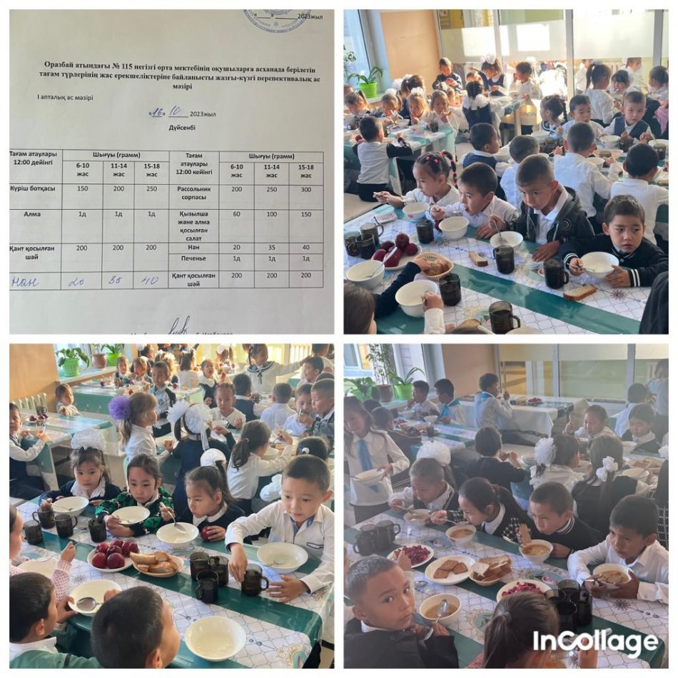 Дүйсенбі күннің ас мәзірі