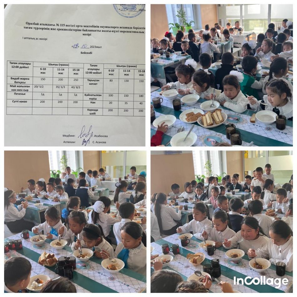 Бейсенбі күннің ас мәзірі