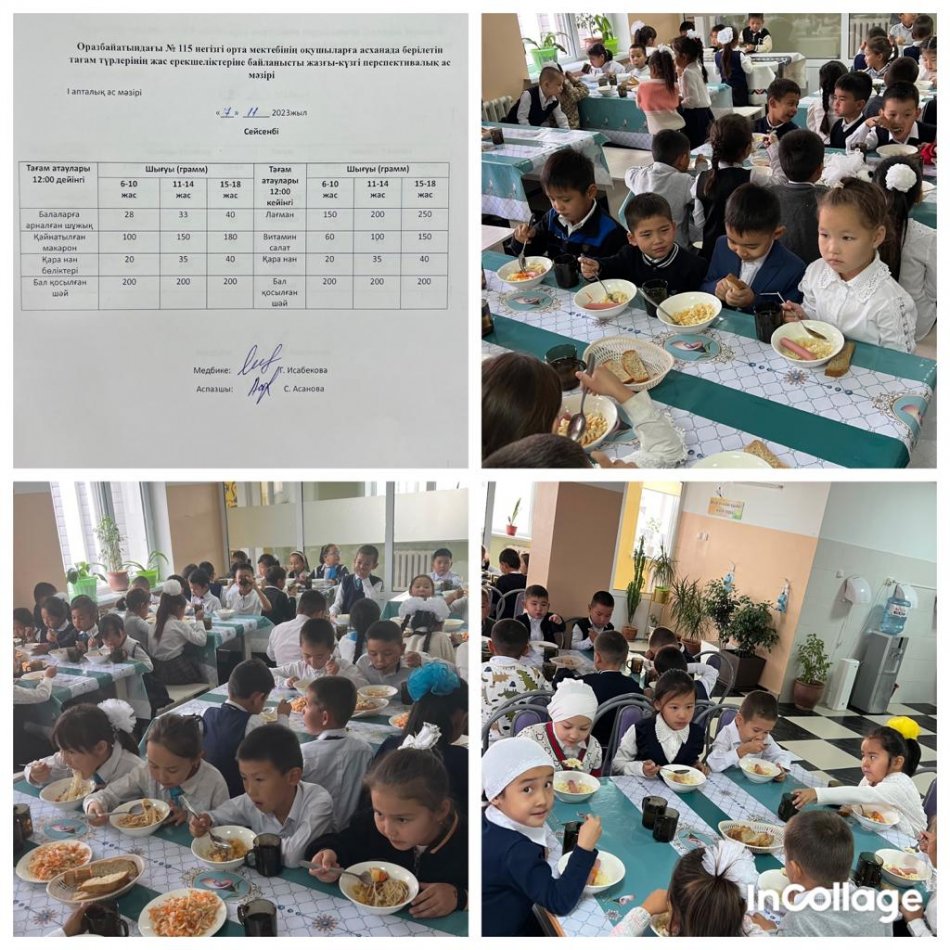 Сейсенбі күннің ас мәзірі