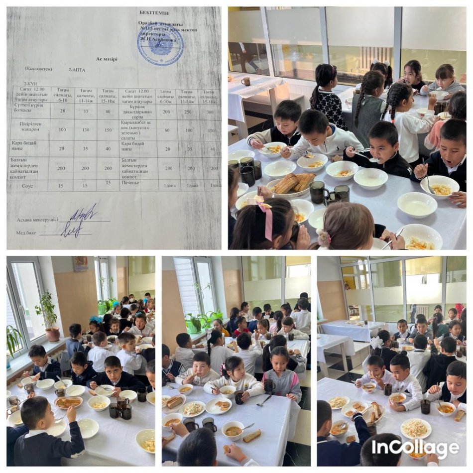 Сейсенбі күннің ас мәзірі